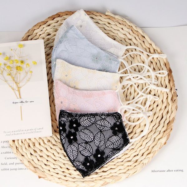 

lace mask double layer breathable thin face mask outdoor women's dustproof hanging ear in stock mask designer masks