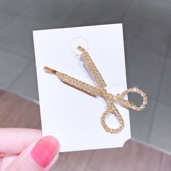 

hair clips & barrettes h:hyde women elegant crystal scissors shape alloy hairpins sweet headband ornament fashion accessories, Golden;silver