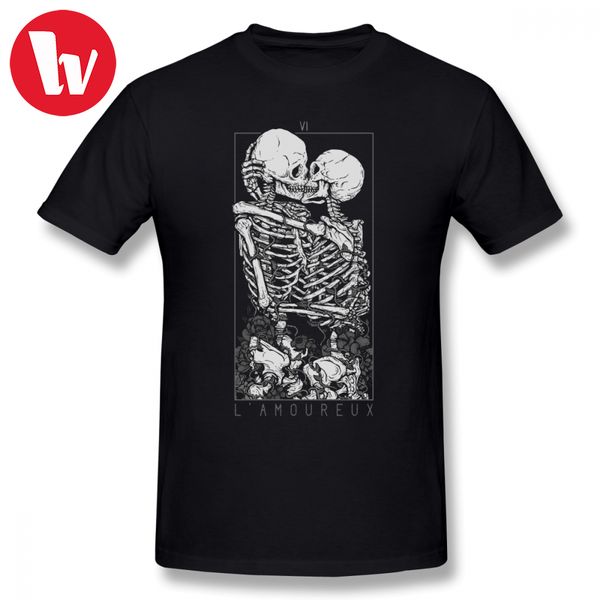

occult t shirt the lovers t-shirt men skull cartoon print cotton t shirts graphic men's short sleeve t-shirts basic tee shirt