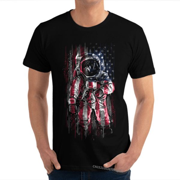 

урожай футболки астронавт флаг пользовательские camisas семьи хлопок t shirt design tee shirt для мужчин отца день настраиваемый