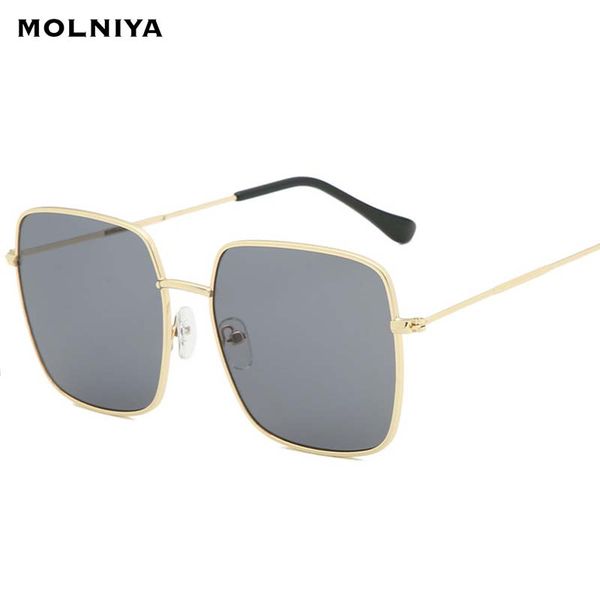 

fashion new square women sunglasses retro big frame gradient sun glasses pchromism eyewear uv400, White;black