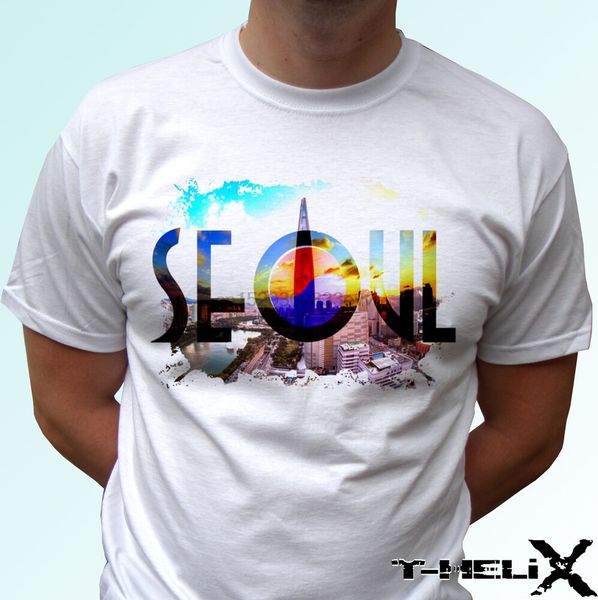 

seoul - t shirt flag south korea tee design mens womens kids baby sizes