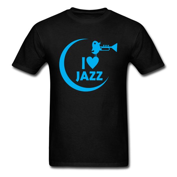 

i love jazz men t-shirt special casual tees cotton fabric round neck short sleeve printed on clothing shirt summer/autumn