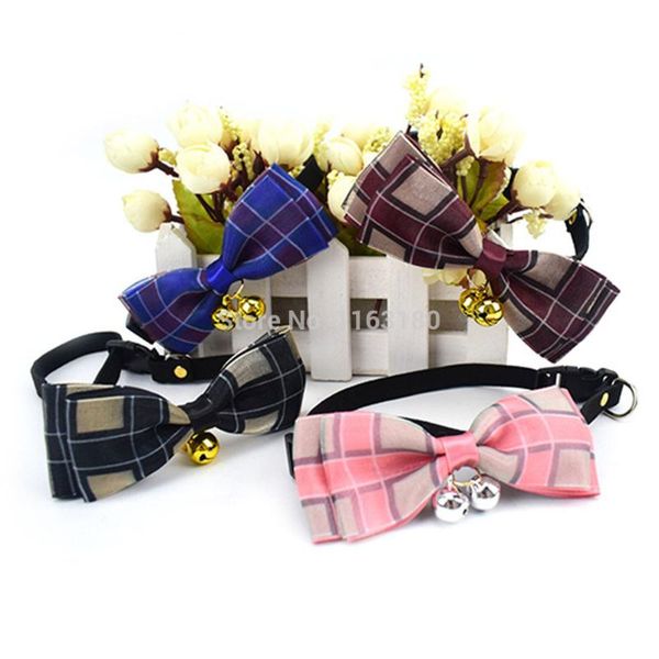 

72pcs/lot dog collar pet collars with bowknot bells charm necklace collar for dogs cat collars pet supplies