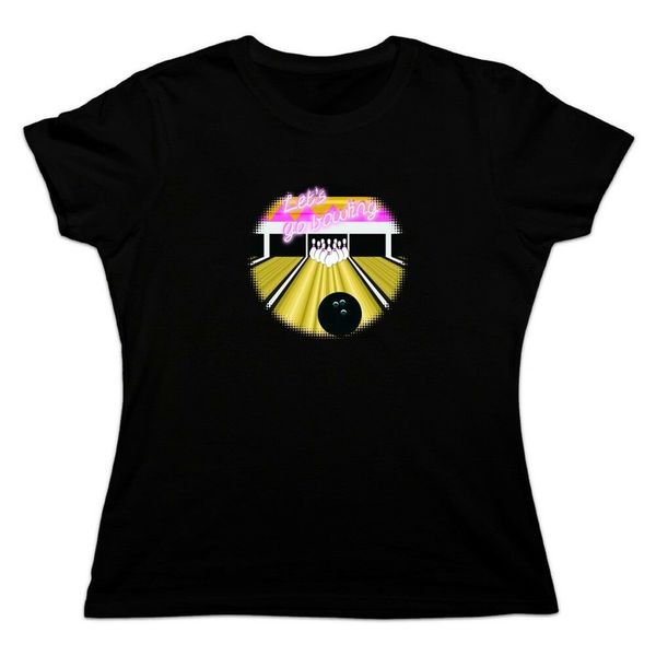 

боулинг болл pins женщин новизны футболки новые тенденции tee shirt