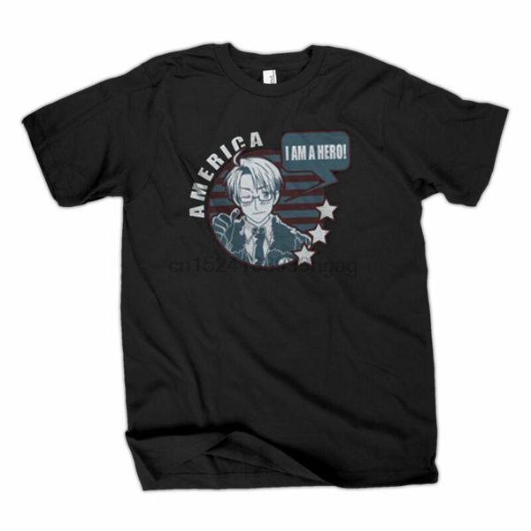 

hetalia america i am a hero t-shirt black