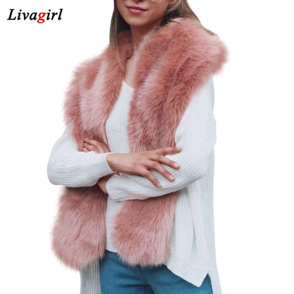 

bandanas 2021 design faux fur collar women winter cape scarf nice accessories for ladies autumn long wrap stole scarves, Blue;gray