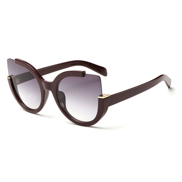 

sunglasses women cat eye ,female vintage semi-rimless coating flash mirror sunglass female sun glasses s1519, White;black