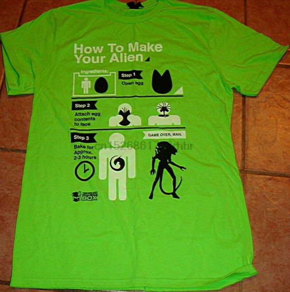 

how to make your alien tee shirt t large l green brand new comic con box