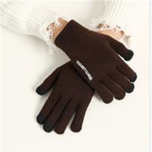 

five fingers gloves winter knitting glove touch female couples dispensing antiskid warm woolen jt-11, Blue;gray
