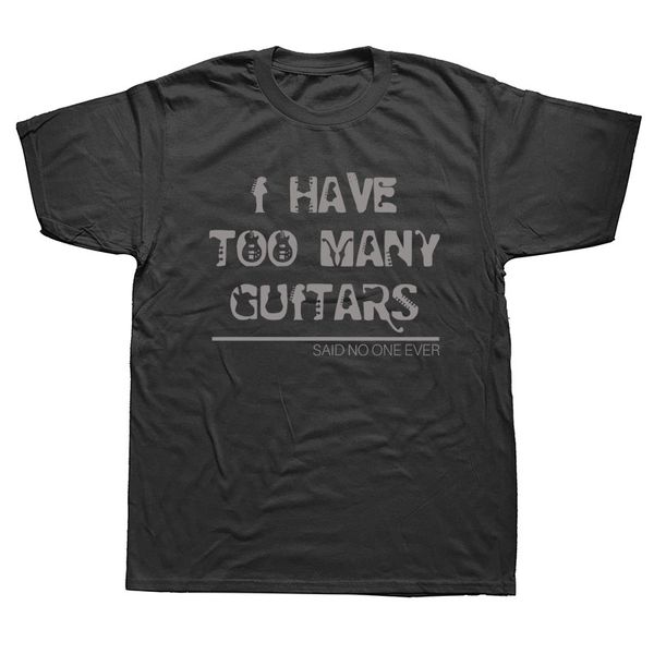 

слишком много гитары гитарист rock t-shirt mens короткие рукава крупногабаритные streetwear hip hop печатные футболки лучшие тис