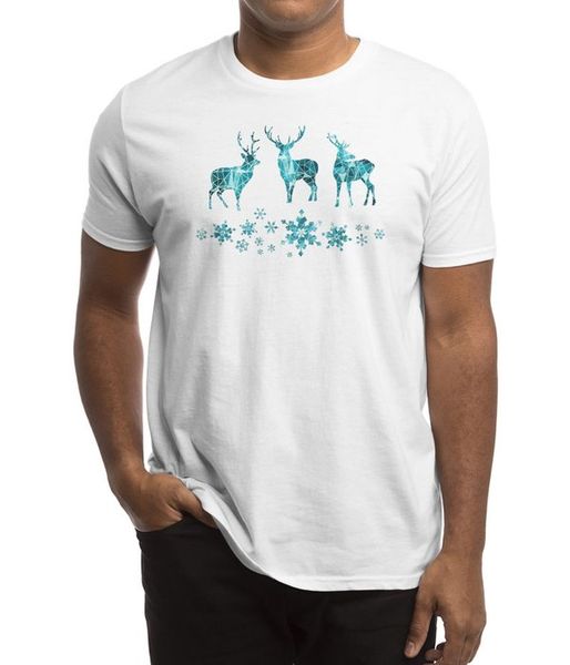 

new men casual printed t shirt snow deer short sleeve t-shirts tee