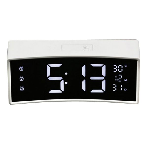 

arc-shaped led display alarm clock snooze alarm clock temperature meter testor monitor clock