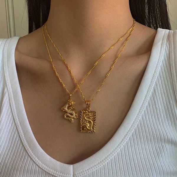 

iced out sparking bling cubic zironia chinese style dragon pendent necklace for hip hop women party fashion jewelry, Golden;silver