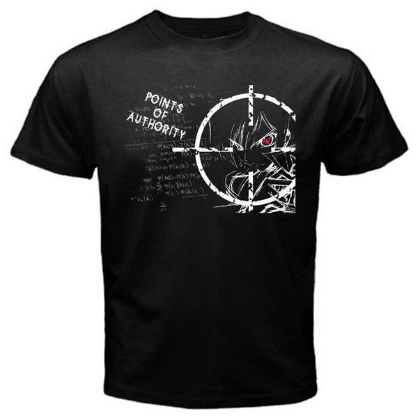 

2019 new t shirt men code geass point of authority anime japan tv series t-shirt black basic tee short tee shirt