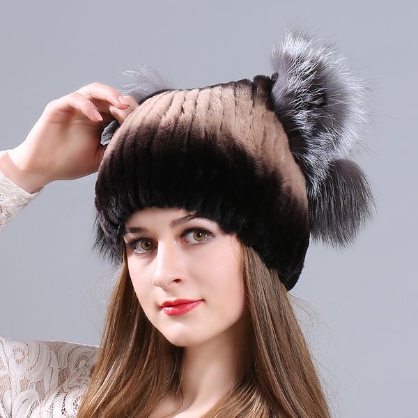 

beanie/skull caps miara.l otter fur lady hat cat ear winter thickening warm manufacturer wholesale, Blue;gray