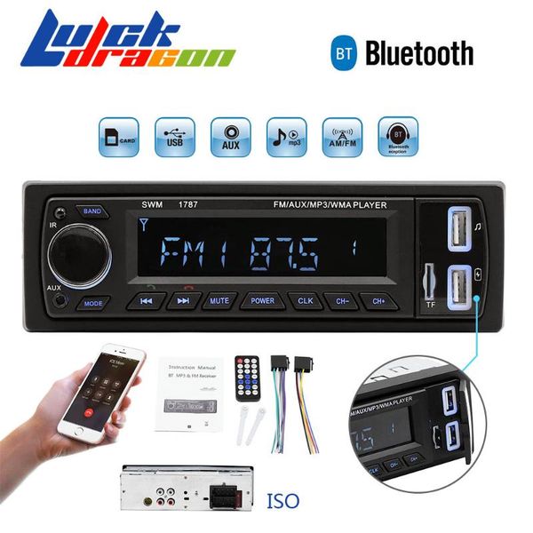 

car radio audio stereo aux usb fm tf radio station bluetooth handsautoradio 1 din receiver mp3 multimedia player car audio