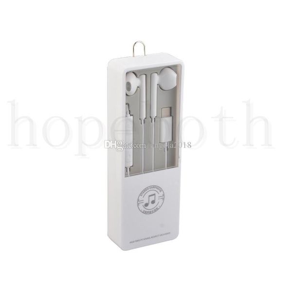 

type c universal white earbuds in-ear stereo headphones with mic volume control earphone for samsung s8 s9 s10 with box