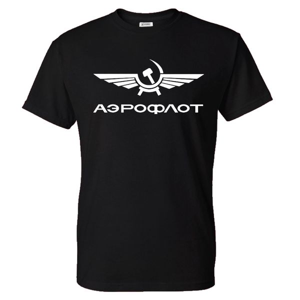 

fashion aeroflot print t-shirt russia airlines cccp streetwear men women sport casual tshirt o-neck cotton tees male shirt