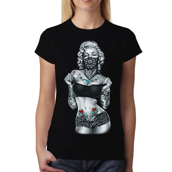 

мэрилин монро татуировки горячее тело женщины t-shirt m-3xl марка одежда tee shirt