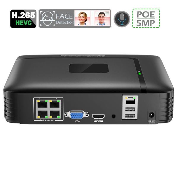 

48v poe hi3536 для ip-камеры h.264 h.265 3.5ch4channel poe nvr 5mp наблюдения cctv cctv nvr hdd 48v 3.5 мм аудио обнаружение лица, Black;white