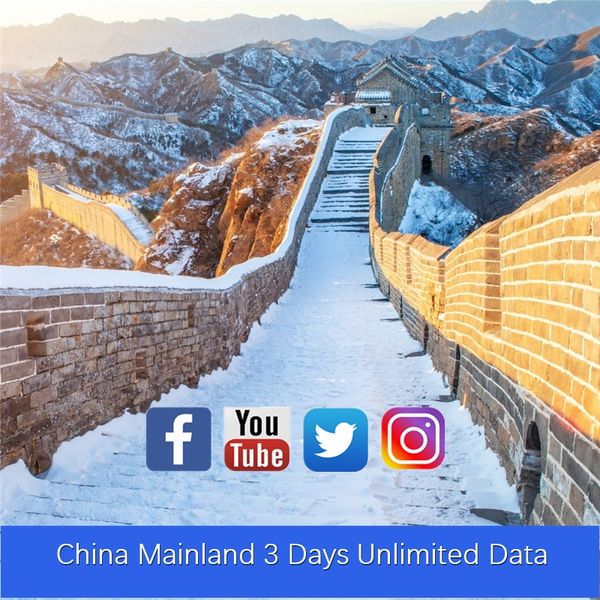 

china mainland vpn 3 days unlimited global roaming travel data simcard prepaid tourism internet card price good speed network surfing