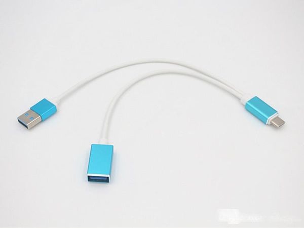 

zinc alloy 2-in-1 type c otg usb data synchronous charging cable huawei p9 for oneplus 2 millet samsung s7 s8