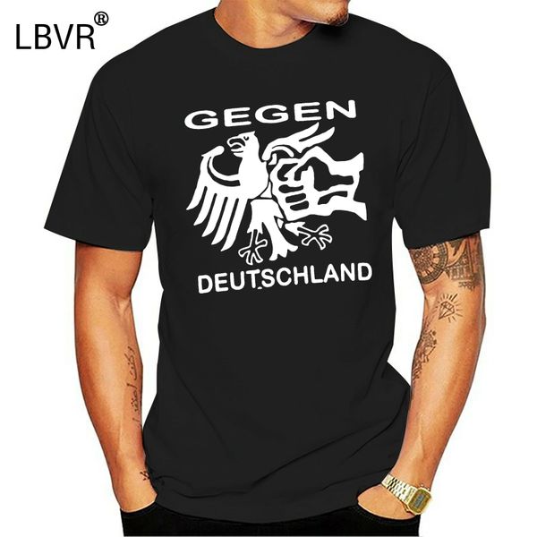 

gegen deutschland schwarz s-5xl antifa punk cartoon tee shirt homme tees