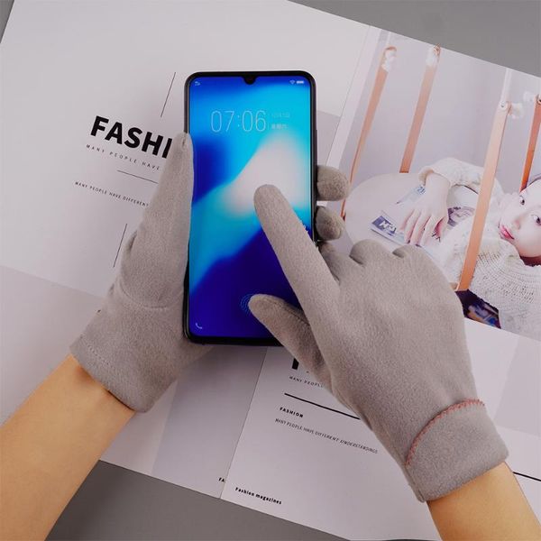 

yu xue qing women' thin winter autumn warm gloves touch sensor business gloves outdoor driveing promotion, Blue;gray
