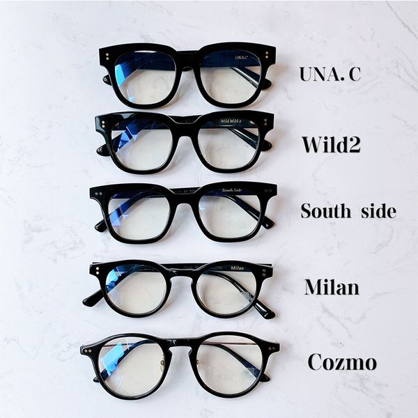 

fashion sunglasses frames gentle glasses korean brand design optical lens resin sheet frame woman men with original boxs, Black