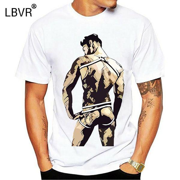 

harness and jock strap gay t-shirt- gay art erotica shirt round neck t-shirts cotton tees summer men tshirt sbz1357
