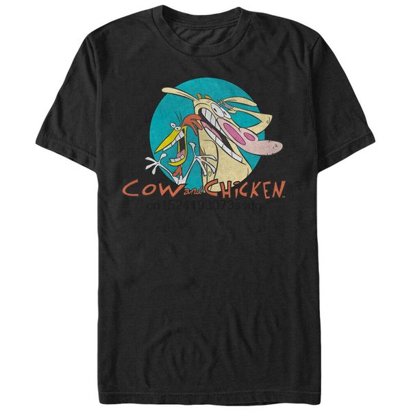

cow and chicken logo mens graphic t shirt