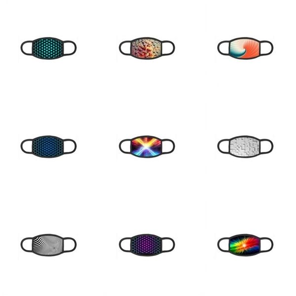 

anti fog cloth face mask dustproof mascarilla reusable respirator digital printing space geometry fashion 3d 5jq d2