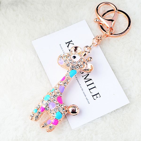 

leather keychain pretty key chain african jungle giraffe keychain lovely car pendant keyring women bag jewelry animal new, Silver
