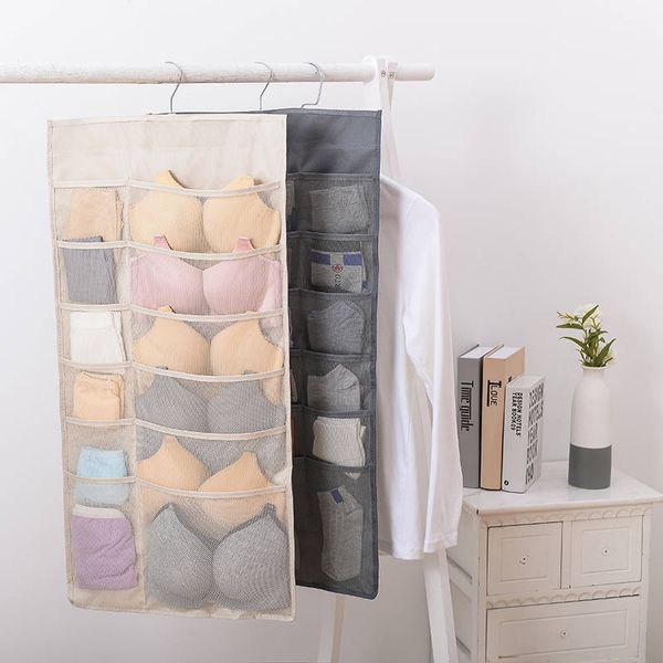 

storage boxes & bins wardrobe bag foldable hanging organizer underware bra socks multi pockets oxford fabric hang