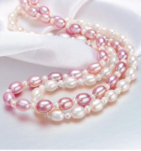 

shili peach blossom freshwater pearl necklace, Silver