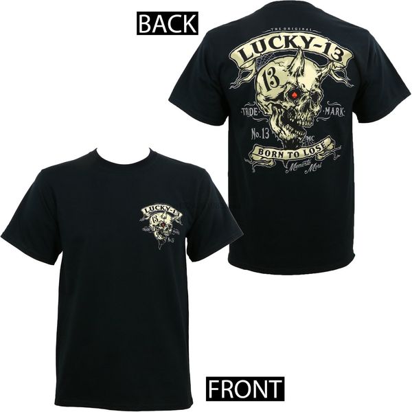 

authentic lucky 13 evil skull born to lose t-shirt m l xl 3xl 3xl new fashion t shirts tee
