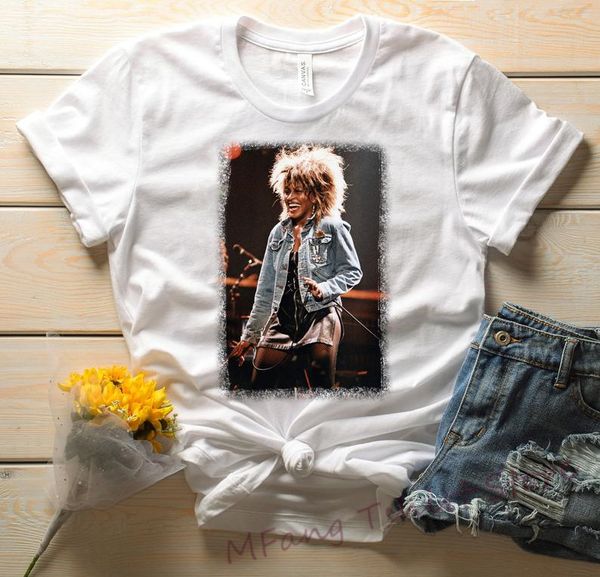 

tina turner t shirt white retro 80s mens & womens all sizes music tour 100% cotton funny print tshirt men women shirts