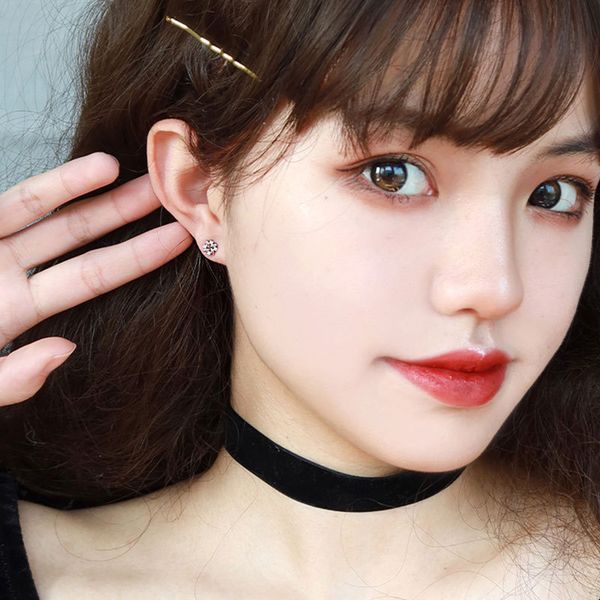 

AprilGrass Brand Delicate CZ Small Star Earring 100% 925 Sterling Silver Shiny Zircon Stars Pendant Stud Earrings for Women Korean Earrings