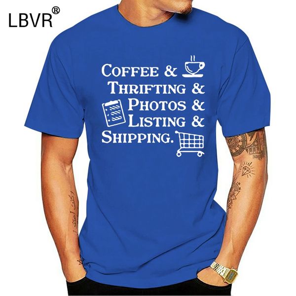 

coffee reseller thrift store t-shirt cool funny listing gift summer style casual cotton woman t shirt color painted