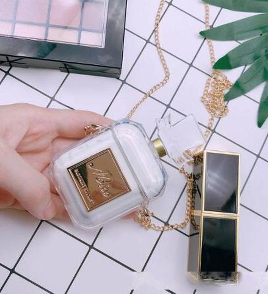 

silicone case perfume bottle two colors for airpods 2 1 earphone protective case luxury shockproof and drop clear soft tpu case