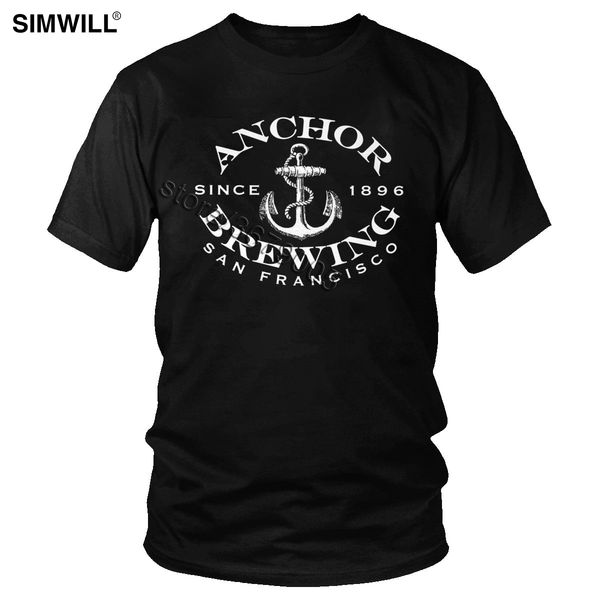 

classic brand san francisco t shirt men urban short sleeve cotton tee crew neck anchor brewing t-shirt designer sailor gift