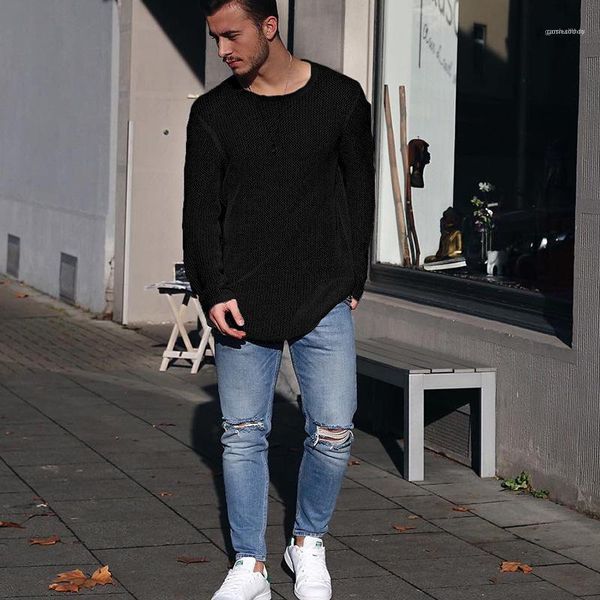 

solid color повседневный простой match свитера топы с длинным рукавом осень тройники mens осень дизайнер трикотажные футболки, White;black