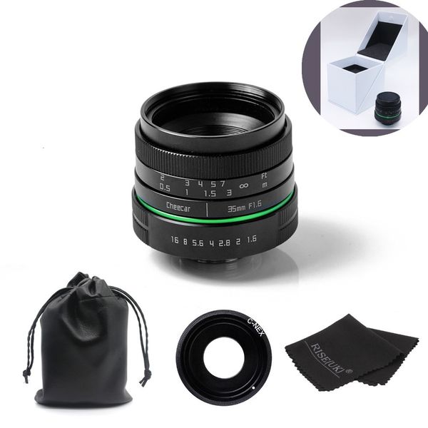 

green circle 35mm cctv camera lens for sony nex nex c-ring adapter bag big box gift