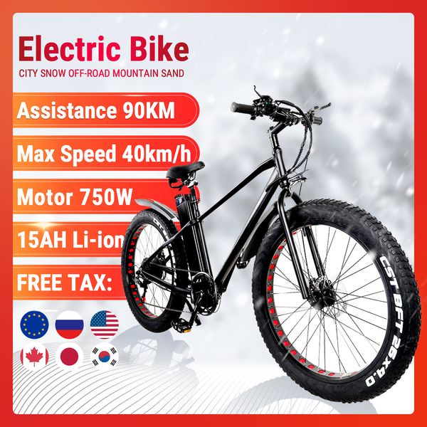 

electric bicycle 750w 48v 15a ebike mountain bike fat tire e bicycle meb 26 inch 21 speed aluminium frame dual brake, Silver;blue