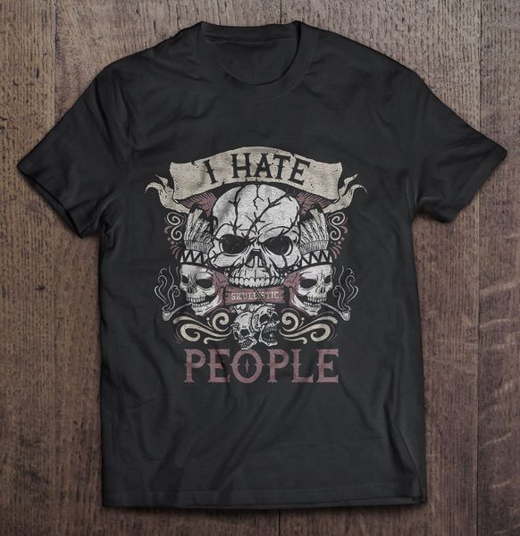 

men t shirt i hate people skullistic women t-shirt
