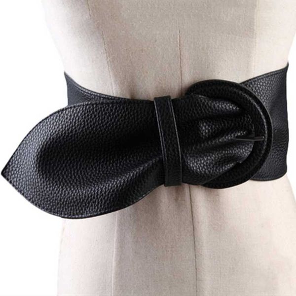 

women fashion wide leather belts for dresses blouse buckle ladies western trending design long belt, Black;brown