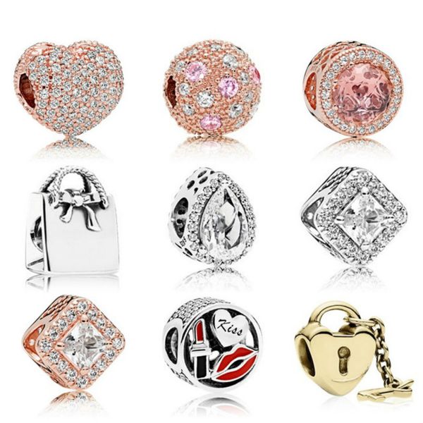 

new 925 sterling silver quality style enamel crystal 781427cz 781286pcz 781725nbp 791184 796245cz 796206cz 786206cz 796324enmx 750341, Black