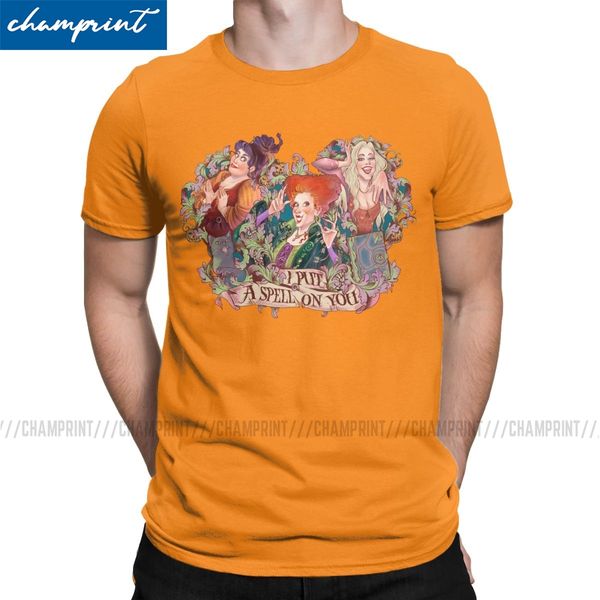 

vintage i put a spell on you t-shirt men t shirts hocus pocus sanderson sisters halloween witch tees birthday present