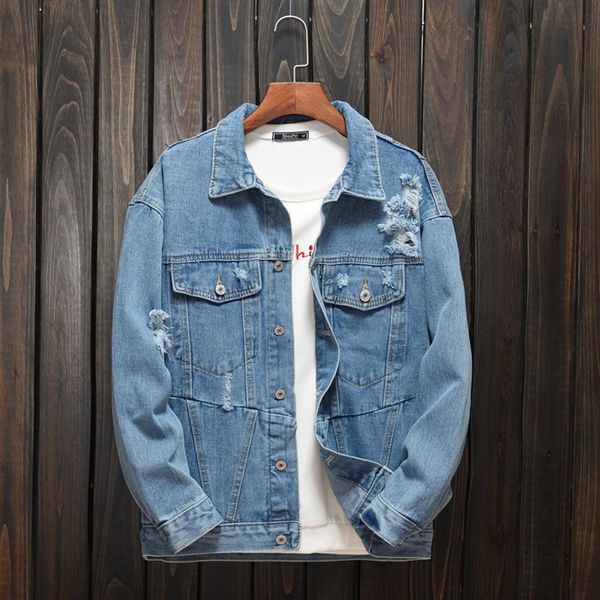 

2019 Men s New Fashion Autumn Winter Casual Denim Letter Jacket Long Sleeve casual bomber jacket Harajuku fashion coat 8.28